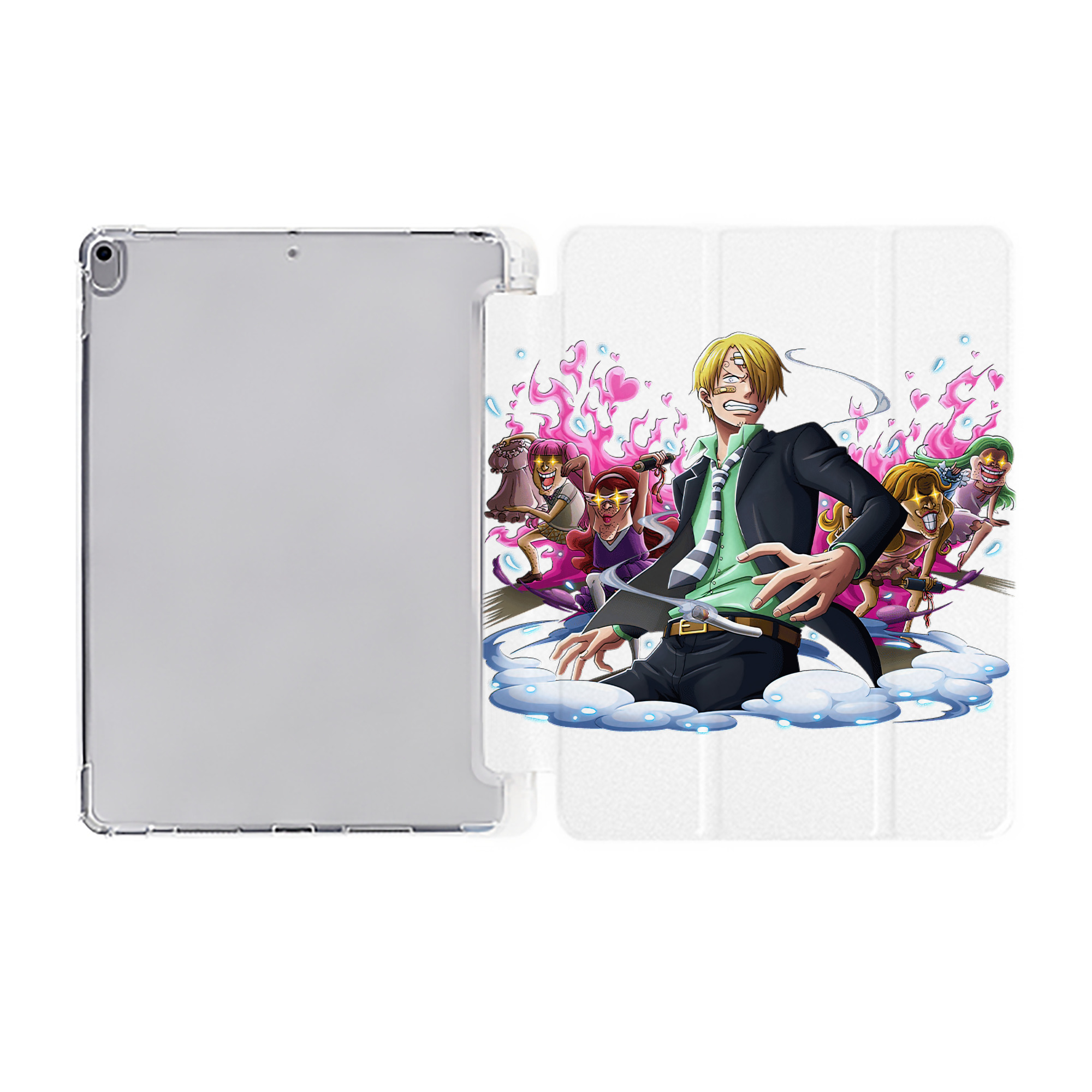 （画像用） ワンピース サンジ ONE PIECE Sanji IPad ケース ペン収納付き 三つ折りスタンド PUレザー×シリコン 対応機種9.5/10.5/10.9インチ